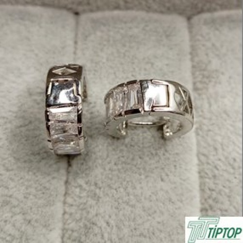 GÜMÜŞ RENK ZİRKON TAŞLI KÜPE