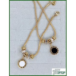 ROMEN RAKAM MODEL ÇİFT YÖNLÜ SİYAH-BEYAZ MİNELİ BİLEKLİK