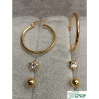  GOLD RENK HALKA YILDIZ VE TOP MODEL KÜPE SETİ