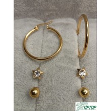  GOLD RENK HALKA YILDIZ VE TOP MODEL KÜPE SETİ