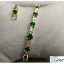 RODYUM KAPLAMA 3mm KARE YEŞİL ZİRKON TAŞLI SU YOLU BİLEKLİK