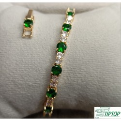 RODYUM KAPLAMA 3mm KARE YEŞİL ZİRKON TAŞLI SU YOLU BİLEKLİK