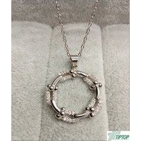 GÜMÜŞ RENK ZİNCİR MODEL ZİRKON TAŞLI HALKA KOLYE