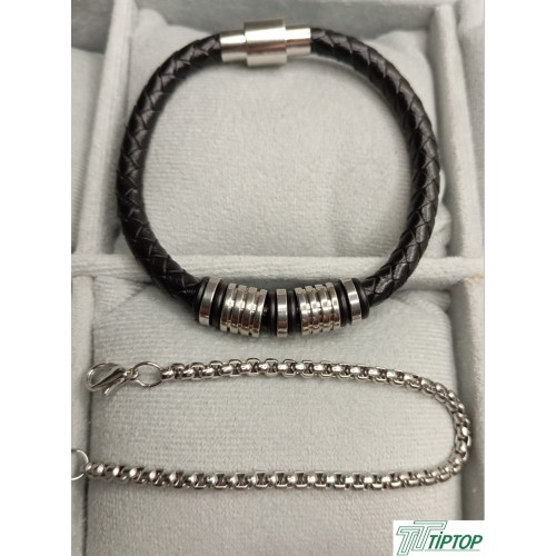 MIKNATISLI SİYAH DERİ BİLEKLİK - İÇ İÇE GEÇMELİ KUTU ZİNCİR BİLEKLİK UNISEX MIKNATISLI SİYAH DERİ BİLEKLİK - İÇ İÇE GEÇMELİ KUTU ZİNCİR BİLEKLİK UNISEX