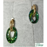 KRISTALYEŞİL RENK SALLANTILI KÜPE