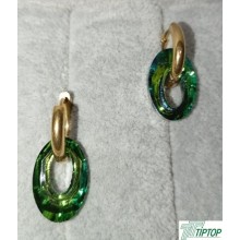 KRISTALYEŞİL RENK SALLANTILI KÜPE