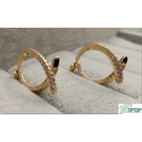 GOLD RENK YARIM DAİRE KAVİSLİ ZİRKON TAŞLI KÜPE