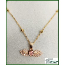 PEMBE KALP MELEK KANAT KOLYE