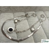 İKİLİ GÜMÜŞ RENK MİNELİ BİLEKLİK