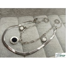 İKİLİ GÜMÜŞ RENK MİNELİ BİLEKLİK