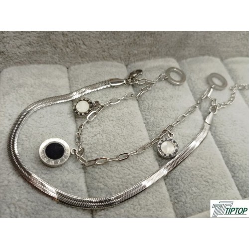 İKİLİ GÜMÜŞ RENK MİNELİ BİLEKLİK