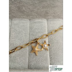  GOLD RENK DENİZ YILDIZI TEMALI BİLEKLİK