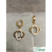 GOLD RENK ZİRKON TAŞLI SALLANTILI KÜPE