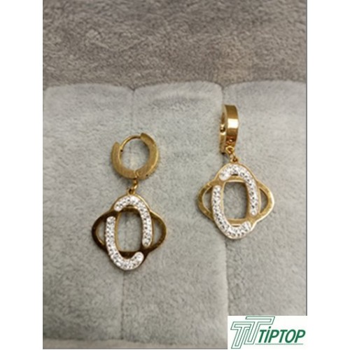 GOLD RENK ZİRKON TAŞLI SALLANTILI KÜPE