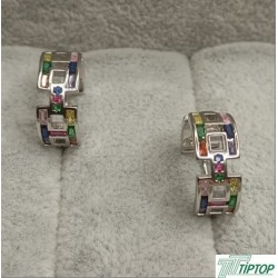 GÜMÜŞ RENK ZİRKON TAŞLI KÜPE