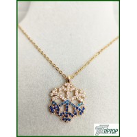 GÜMÜŞ MAVİ KAR TANANESİ KOLYE