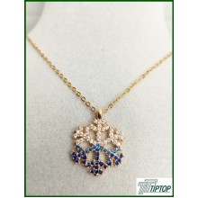 GÜMÜŞ MAVİ KAR TANANESİ KOLYE