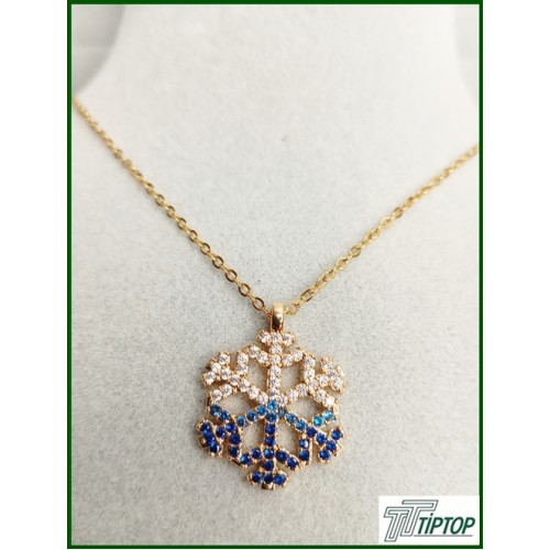 GÜMÜŞ MAVİ KAR TANANESİ KOLYE