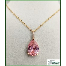 PEMBE DAMLA TAŞ KOLYE