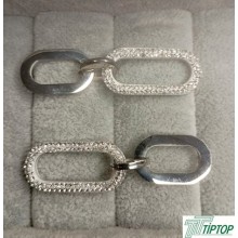 GÜMÜŞ RENK ZİRKON TAŞLI SALLANTILI MODEL ÇELİK KÜPE