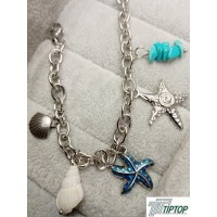 DENİZ TEMALI GÜMÜŞ RENK BİLEKLİK