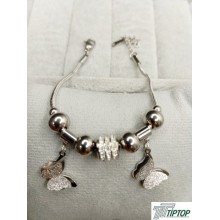 ZİRKON TAŞLI KELEBEK FİGÜRLÜ GÜMÜŞ RENK BİLEKLİK