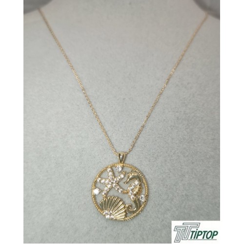 DENİZ TEMALI ZİRKON TAŞLI KOLYE