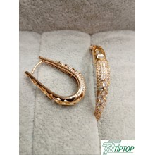 GOLD RENK ZİRKON TAŞLI BOMBELİ J MODEL KÜPE