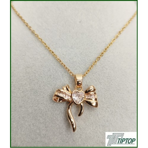 BEYAZ TAŞ KALP FİYONK KOLYE