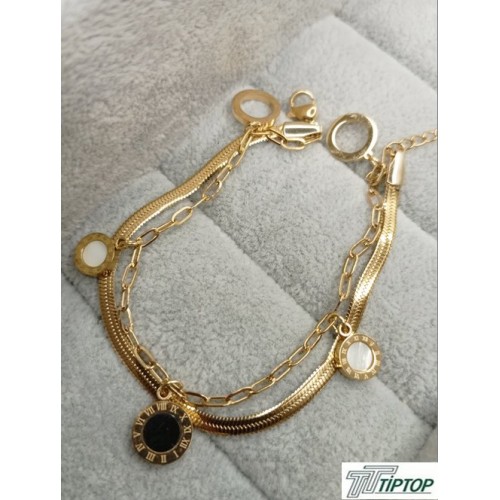 İKİLİ GOLD RENK MİNELİ BİLEKLİK