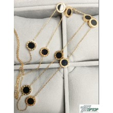 GOLD RENK SİYAH MİNELİ MODEL KOLYE 