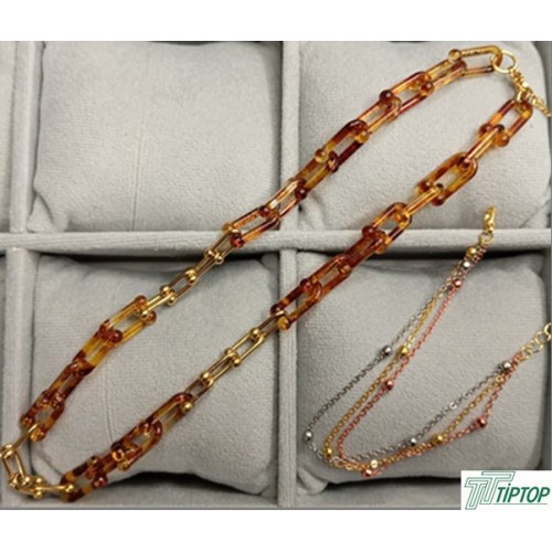 ATAÇ MODEL GOLD RENK KOLYE - TOP MODEL ÇOK RENKLİ 3'LÜ ZİNCİR BİLEKLİK SETİ