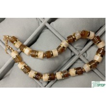 BEJ - KAHVERENGİ RENK KEMİK KOLYE