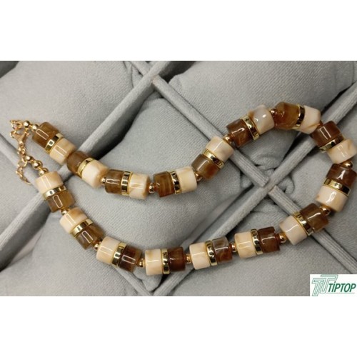 BEJ - KAHVERENGİ RENK KEMİK KOLYE