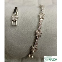 GÜMÜŞ RENK RODYUM KAPLAMA 3MM KELEBEK MODEL KRİSTAL ZİRKON TAŞLI BİLEKLİK