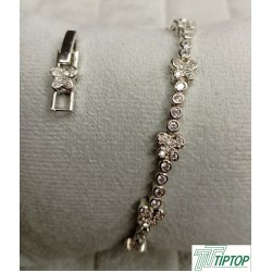 GÜMÜŞ RENK RODYUM KAPLAMA 3MM KELEBEK MODEL KRİSTAL ZİRKON TAŞLI BİLEKLİK