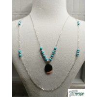 OTANTİK TURKUAZ GÜMÜŞ RENK KOLYE
