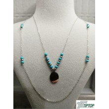 OTANTİK TURKUAZ GÜMÜŞ RENK KOLYE OTANTİK TURKUAZ GÜMÜŞ RENK KOLYE