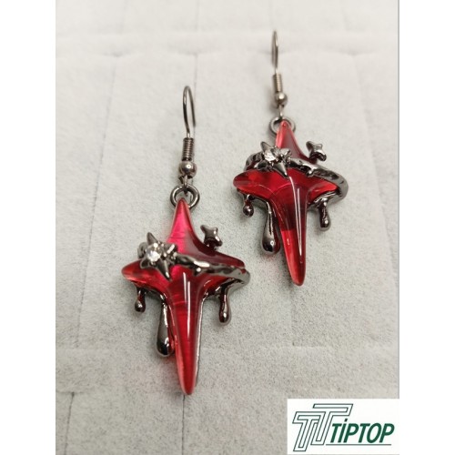 YILDIZ TAŞLI DAMLAYAN GOTİK KÜPE