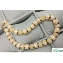 BEJ ALTIN RENK KEMİK KOLYE