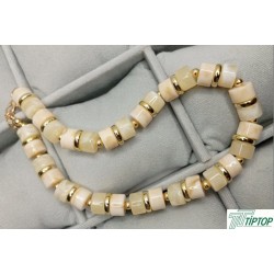 BEJ ALTIN RENK KEMİK KOLYE