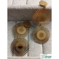  GOLD RENK İKİLİ GÜNEŞ MODEL SALLANTILI KÜPE