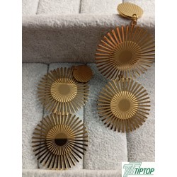  GOLD RENK İKİLİ GÜNEŞ MODEL SALLANTILI KÜPE