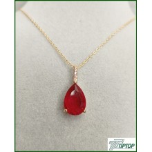 KIRMIZI DAMLA TAŞ KOLYE