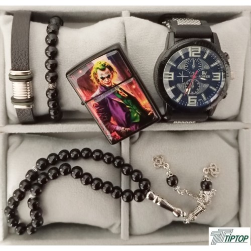 SAAT BİLEKLİK ÇAKMAK TESBİH KUTULU SET