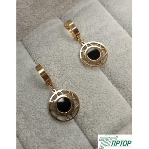 SİYAH OPAL TAŞLI GOLDRENK SALLANTILI KÜPE SİYAH OPAL TAŞLI GOLDRENK SALLANTILI KÜPE