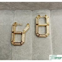 VİP SERİ GOLD RENK ZİRKON TAŞLI DİKDÖRTGEN KÜPE