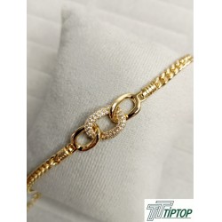 ZİRKON TAŞLI ZİNCİR HALKALI BİLEKLİK