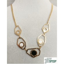 SİYAH-BEYAZ MİNE DETAYLI GOLD RENK KOLYE SİYAH-BEYAZ MİNE DETAYLI GOLD RENK KOLYE