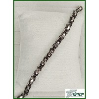 GÜMÜŞ-SİYAH RENK UNISEX BİLEKLİK